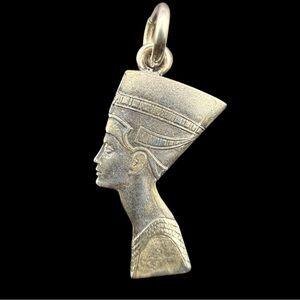 STERLING SILVER 925 Nefertiti Profile Pendant Charm